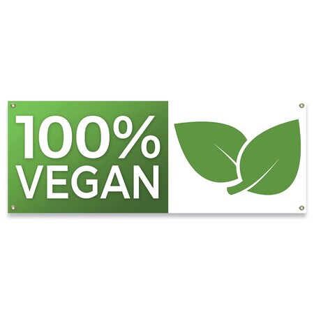 Signmission 100% Vegan Banner Concession Stand Food Truck Single Sided B-30005